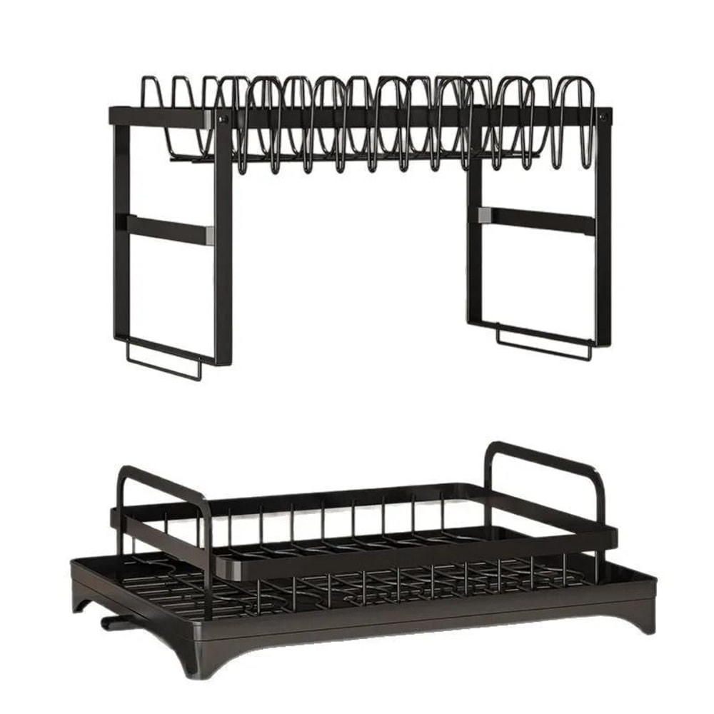 Multifunctional Kitchen Drain Rack DualTier Dish Bowl Storage Organizer Household Tableware Dryi 1