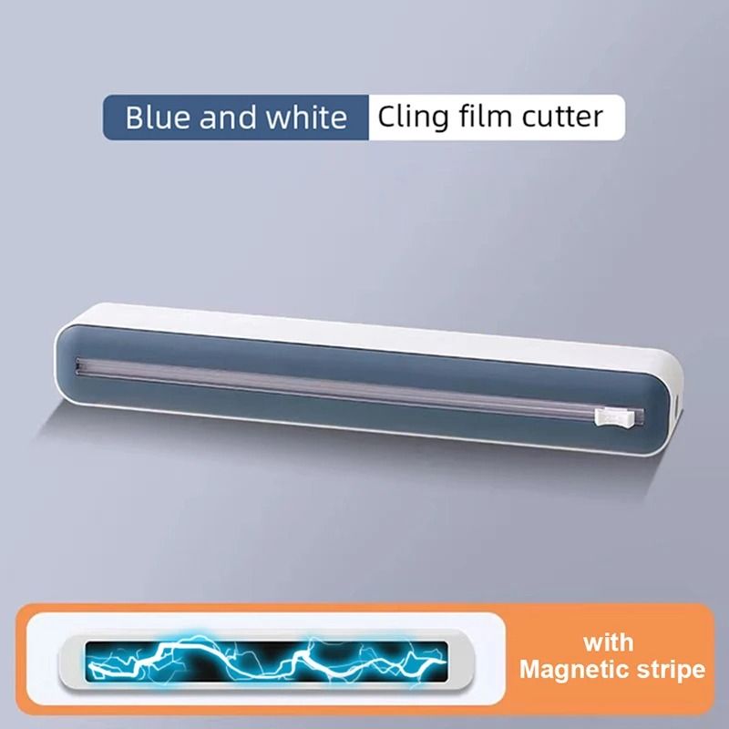 Magnetic Plastic Wrap Dispenser Aluminum Foil Stretch Film Cutter Box WallMounted Kitchen Storag 8