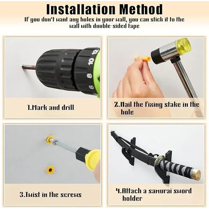 WallMounted Sword Rifle Rack Solid Wood Samurai Katana Display HeavyDuty Shotgun Sniper Rifle H 3