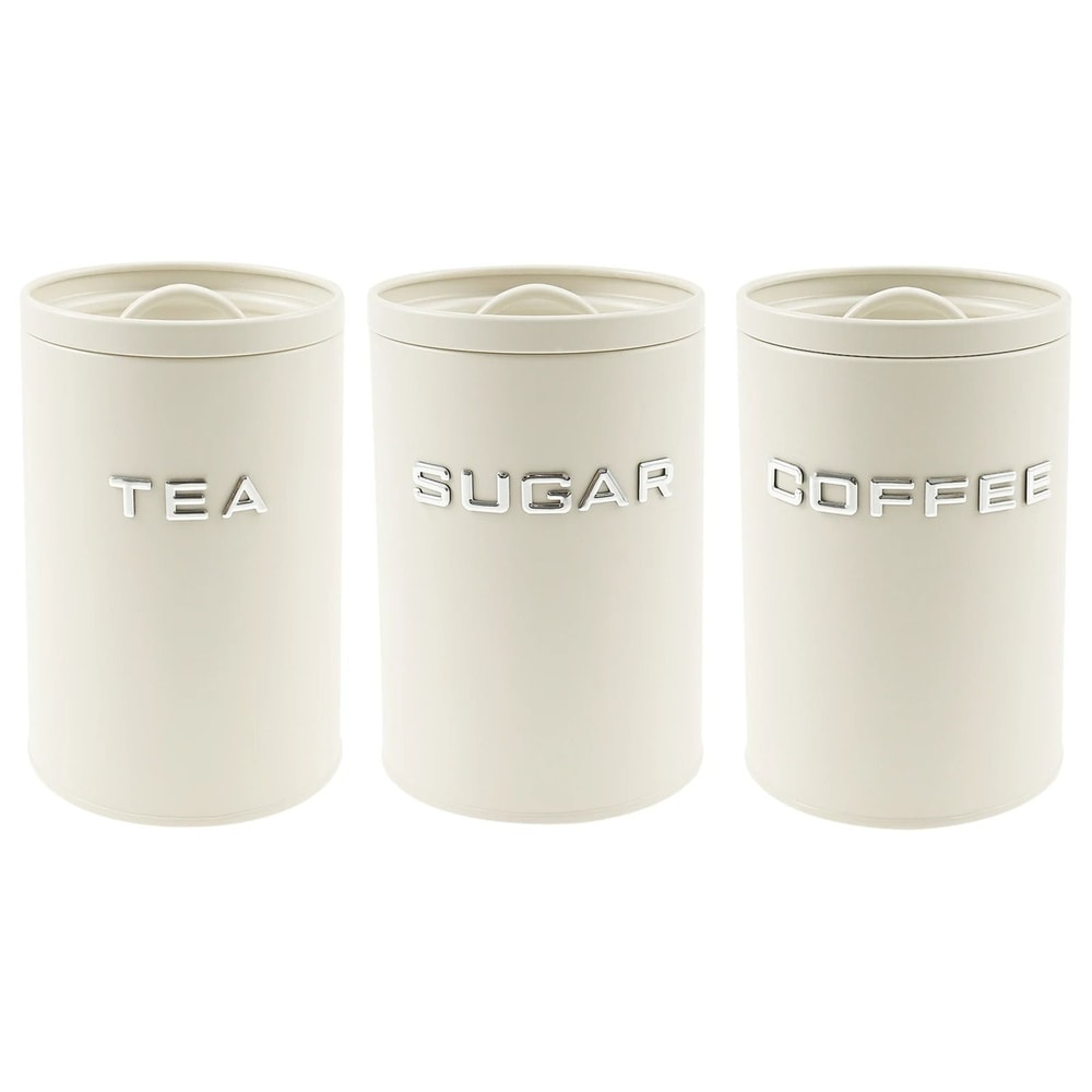 Airtight Coffee Tea Sugar Canister Set 3Piece Kitchen Countertop Containers FoodGrade Bean Spice 6