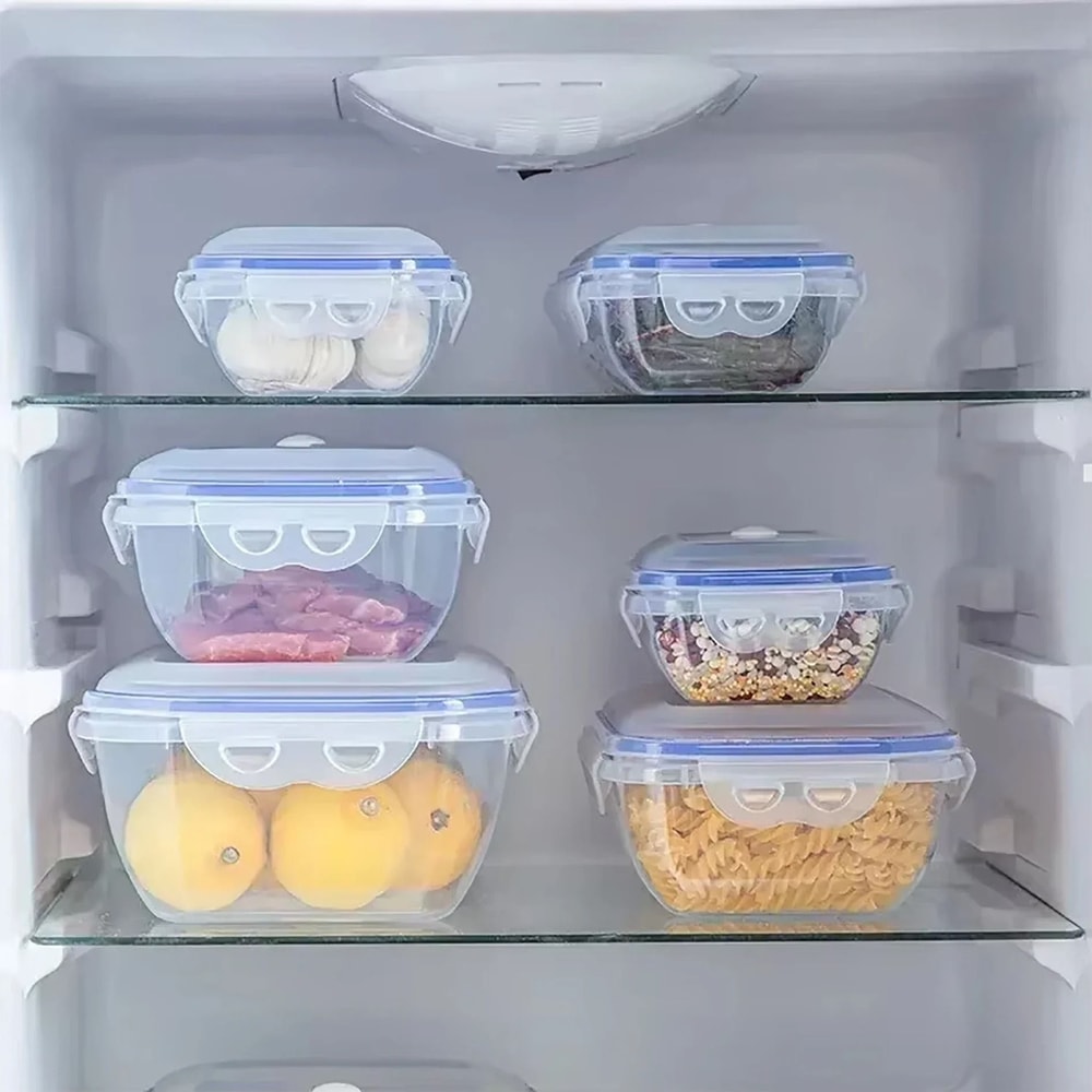 Vacuum Food Storage Box Airtight FreshKeeping Container Transparent Fridge Organizer Microwave S 6