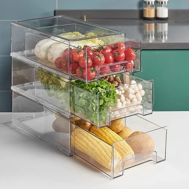 DrawerStyle Refrigerator Storage Box FoodGrade FreshKeeping Bin Meat Egg Frozen Food Finishing O 2