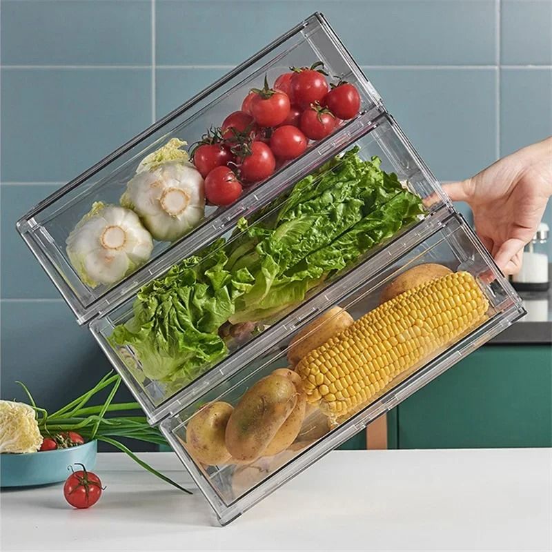 DrawerStyle Refrigerator Storage Box FoodGrade FreshKeeping Bin Meat Egg Frozen Food Finishing O 5