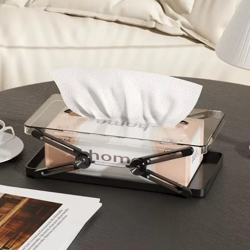 Extendable Tissue Storage Box Minimalist HeightAdjustable Paper Towel Case Automatic Lift AntiSli 2