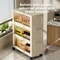 Foldable Mobile Storage Cabinet 345Tier Stackable Organizer With Wheels Portable Closet Pantry F 5