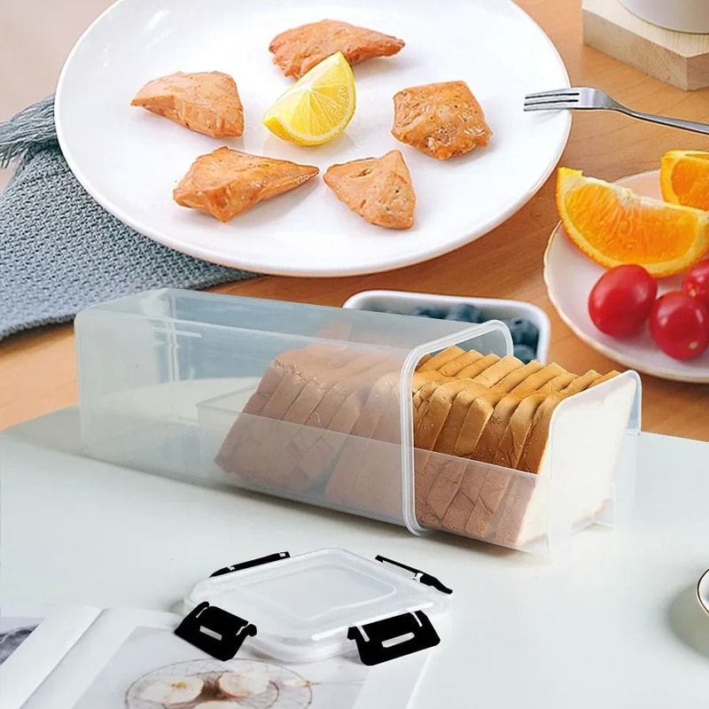 Airtight Clear Bread Loaf Container Tall Bread Box With Lid FreshKeeping Sandwich Holder For Home 5