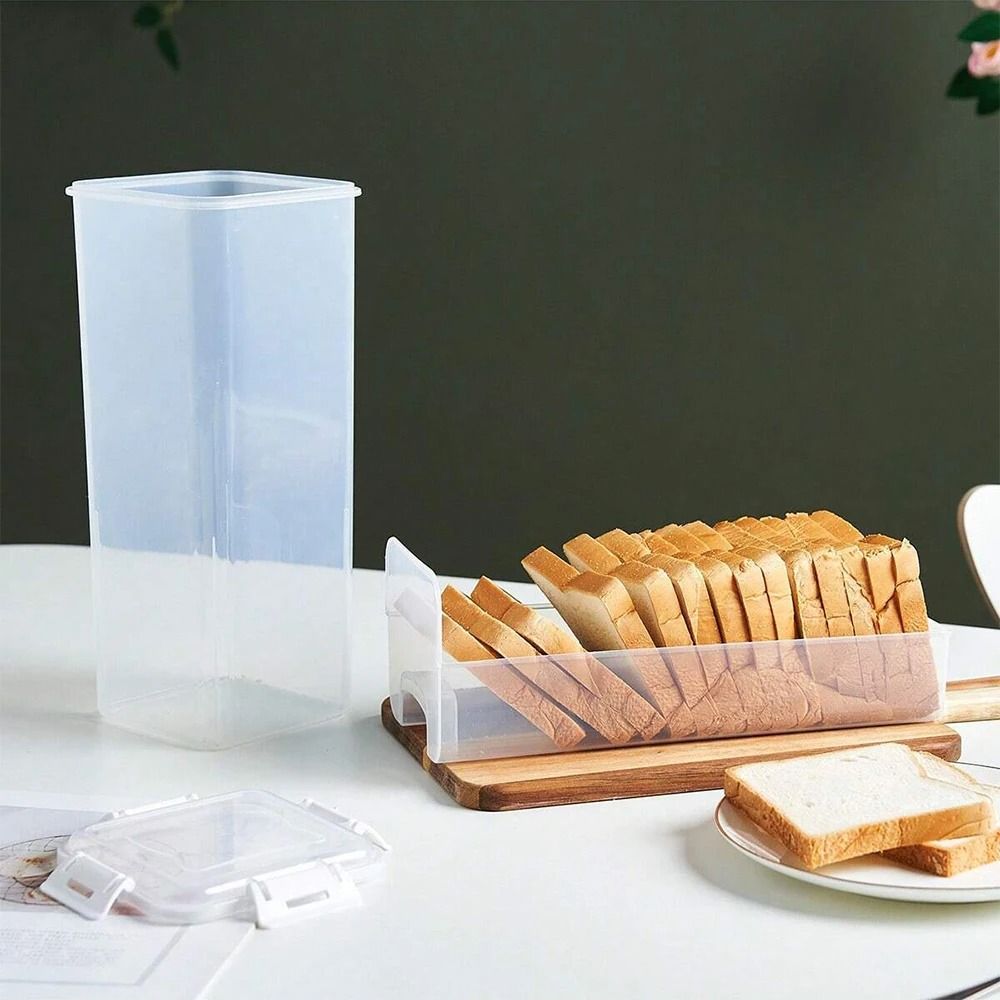 Airtight Clear Bread Loaf Container Tall Bread Box With Lid FreshKeeping Sandwich Holder For Home 9