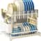 2Tier Kitchen Dish Drying Rack HeavyDuty Countertop Drainer With Drip Tray Metal SpaceSaving Dish 8