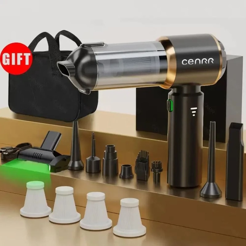 HighPower Mini Wireless Car Vacuum 998000PA Strong Suction Handheld Cleaner Cordless Home Auto B 10