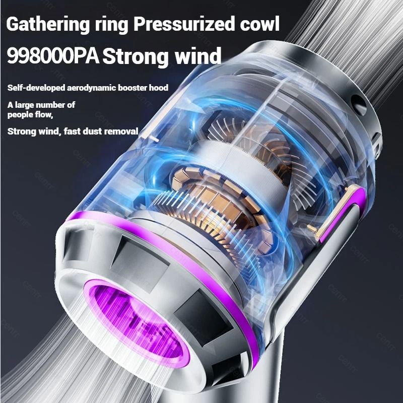 High Power Mini Wireless Car Vacuum 998000PA Strong Suction Handheld Cleaner Cordless Home Auto B 5