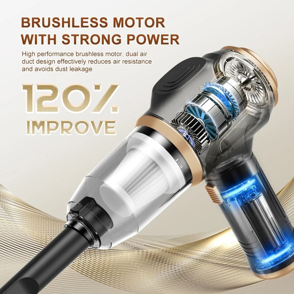 Cordless Handheld MultiFunctional Vacuum HighSuction Home Car Cleaner For Dust Debris Pet Hair 3