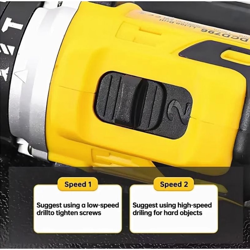 LithiumPowered Cordless Drill Driver Combo Electric Impact Drill Screwdriver Set Home DIY Tool 3
