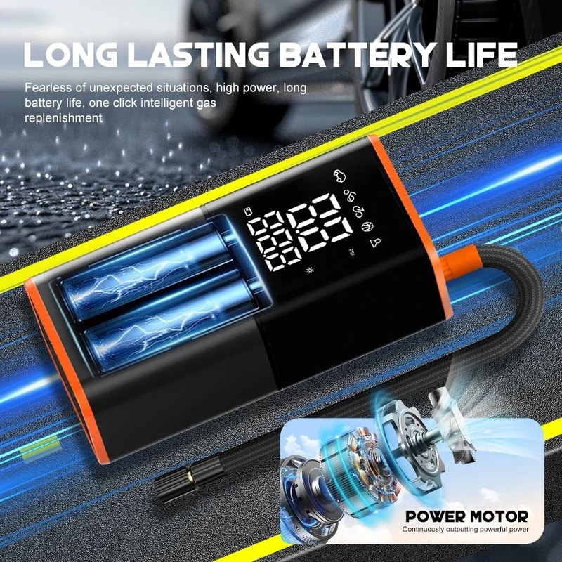 ABS Portable Car Tyre Inflator 150PSI Air Compressor Inflatable Pump Universal Auto Motorcycle 2