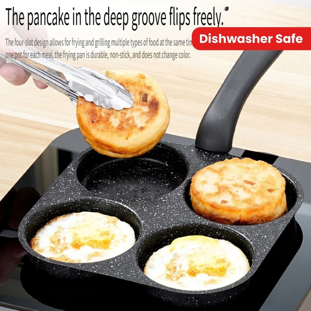 Medical Stone 4Hole Omelette Pan NonStick Egg Burger Dumpling Pot Professional Breakfast Frying 0