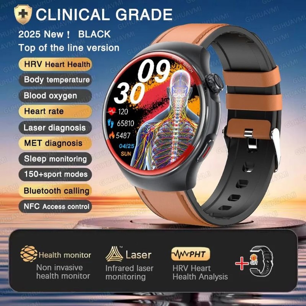 Nursing Health Laser Cure Smart Watch Blood Pressure Heart Rate Body Monitor Pro Bluetooth Call 11