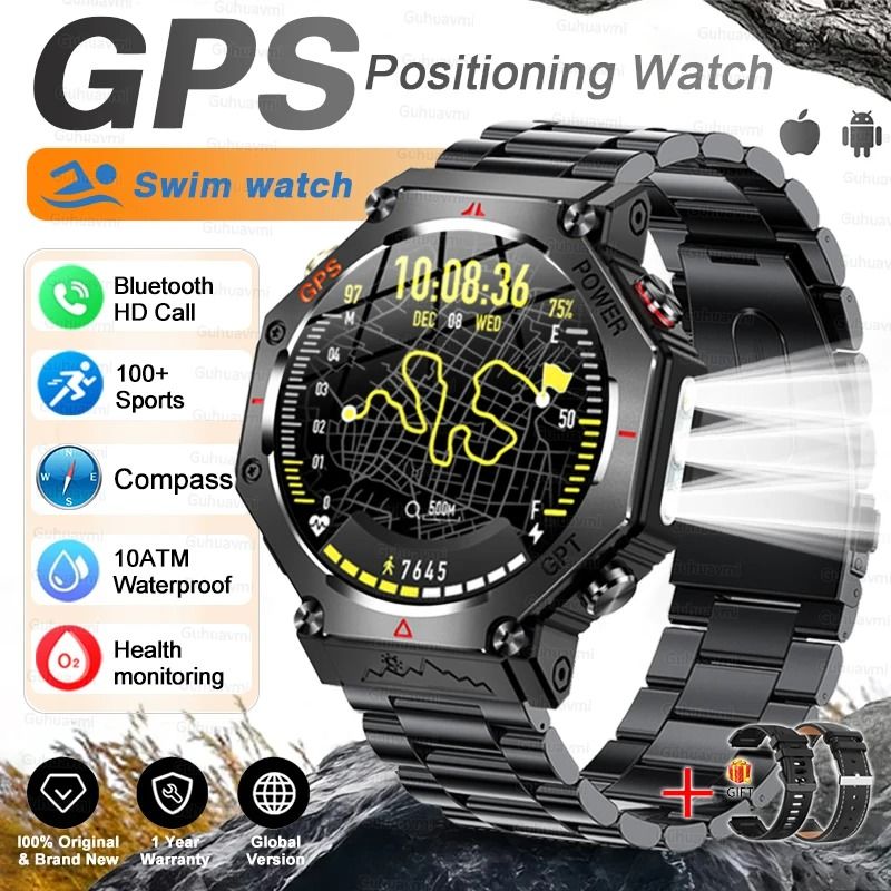 TRex 3 Ultra Military Smart Watch 10ATM Waterproof GPS AMOLED Pro Compass Altimeter Mens SmartW 16