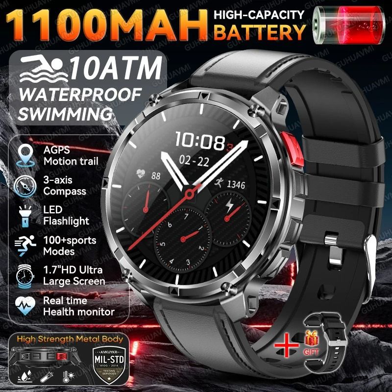 TRex 3 Pro GPS Smart Watch 120Day Standby 1100mAh Battery Rugged Outdoor Sport 10ATM Waterproof W 14