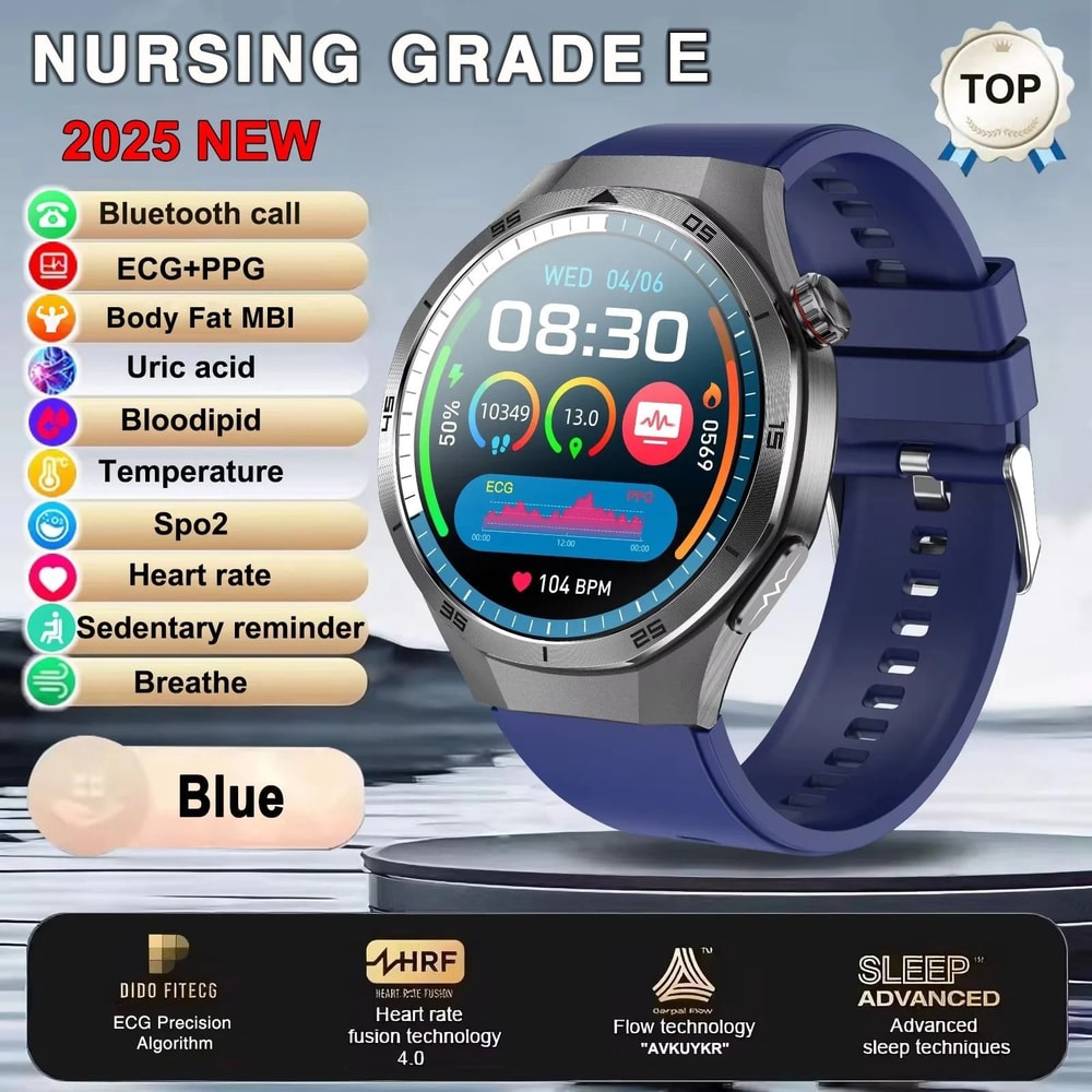 ECGPPG Three High Treatment Smart Watch Lipids Uric Acid Blood Pressure Pro Mens NFC Health Smar 9