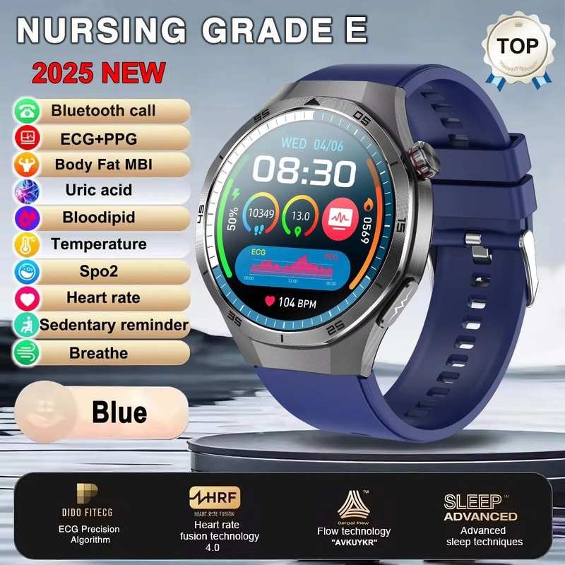 ECGPPG Three High Treatment Smart Watch Lipids Uric Acid Blood Pressure Pro Mens NFC Health Smar 9
