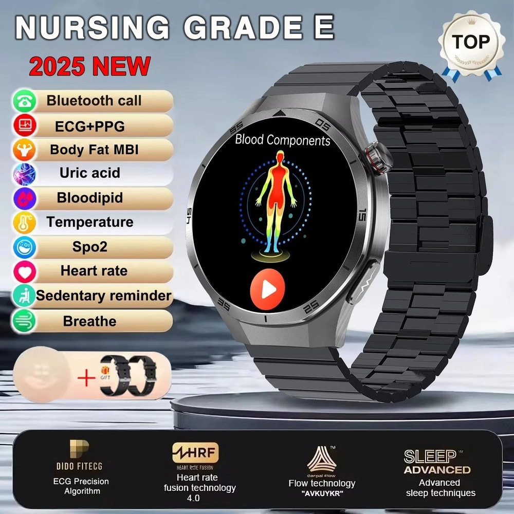 ECGPPG Three High Treatment Smart Watch Lipids Uric Acid Blood Pressure Pro Mens NFC Health Smar 14