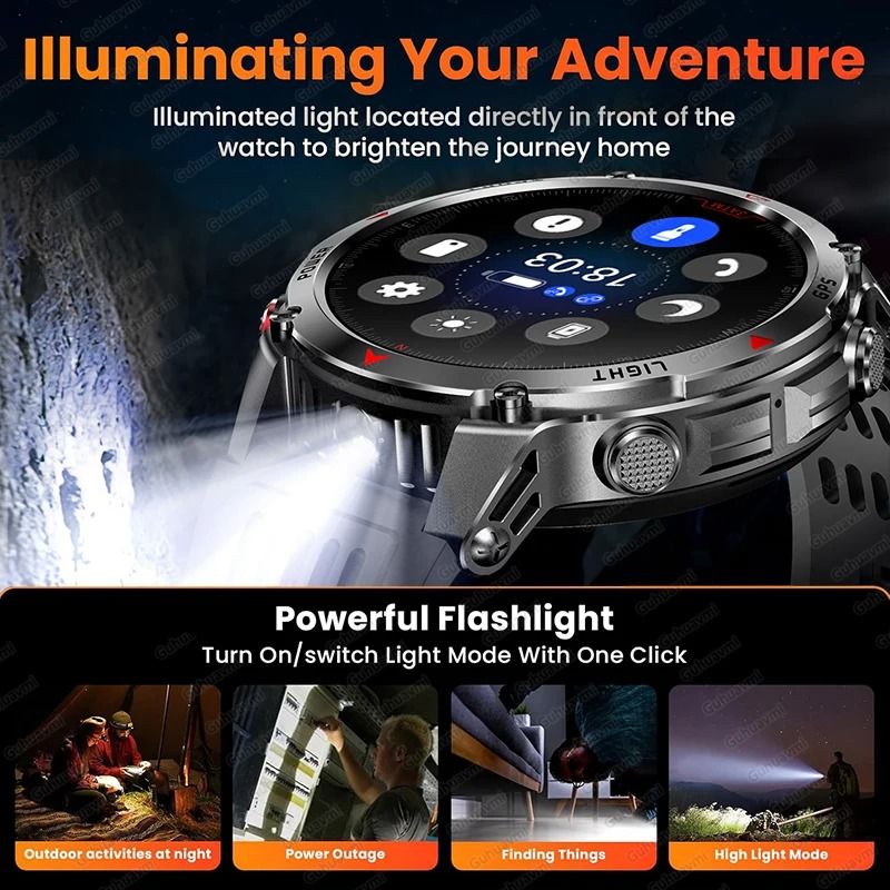 GPS Map Navigation Smart Watch AMOLED Screen 3ATM Waterproof Compass Pro Mens Womens NFC BT Cal 3