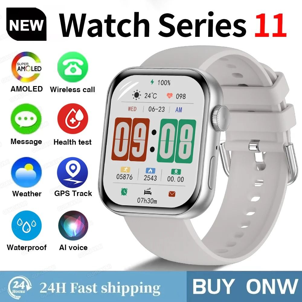 Global Version Series S11 Smart Watch HD AMOLED Display GPS Bluetooth Call Pro Waterproof Sports