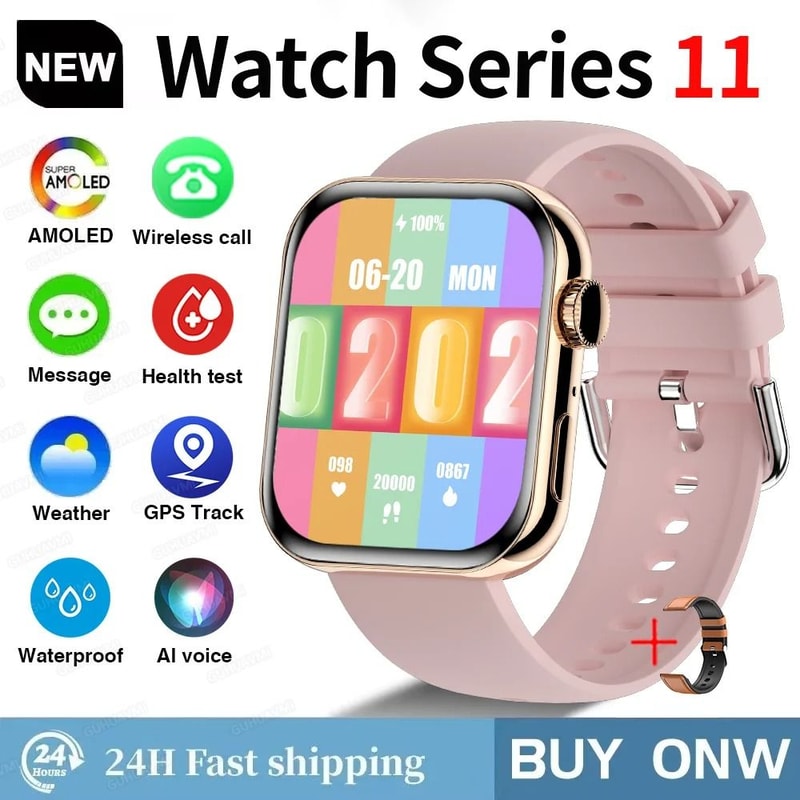 Global Version Series S11 Smart Watch HD AMOLED Display GPS Bluetooth Call Pro Waterproof Sports