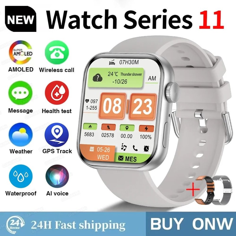 Global Version Series S11 Smart Watch HD AMOLED Display GPS Bluetooth Call Pro Waterproof Sports