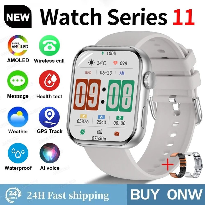 Global Version Series S11 Smart Watch HD AMOLED Display GPS Bluetooth Call Pro Waterproof Sports