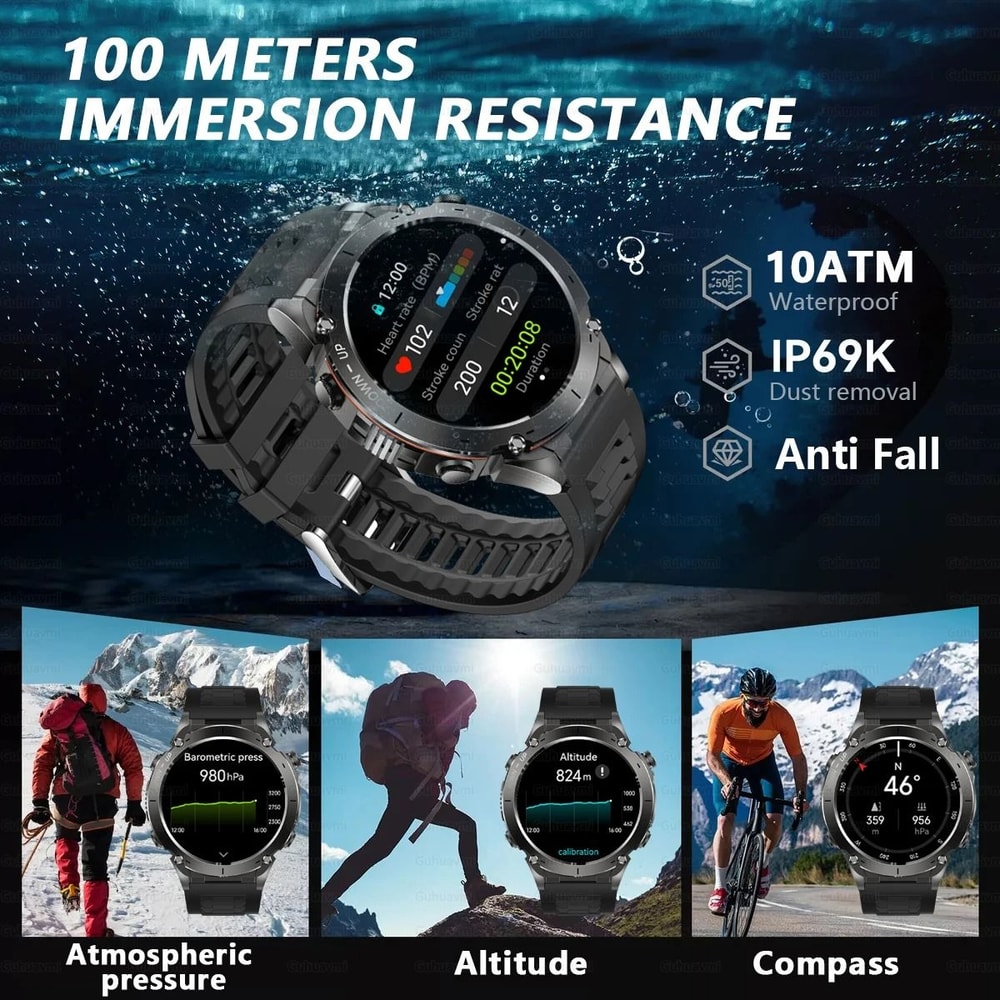 Stratos 4 GPS Tactical Smart Watch 143 AMOLED HD Display Compass Pro Barometric Altimeter Flash 1