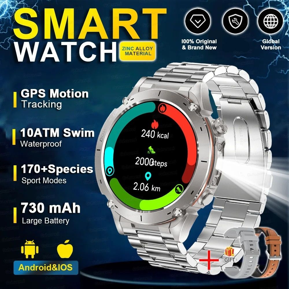 Stratos 4 GPS Tactical Smart Watch 143 AMOLED HD Display Compass Pro Barometric Altimeter Flash 15