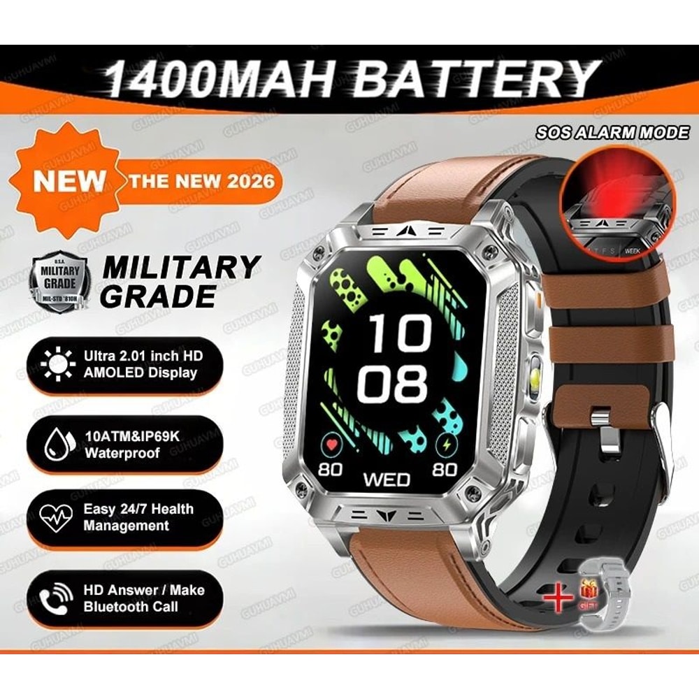 TANK Ultra Military Smart Watch 1400mAh Battery 201 AMOLED 10ATM Waterproof GPS Tactical SmartWa 15