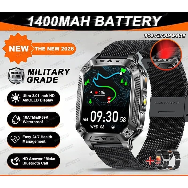 TANK Ultra Military Smart Watch 1400mAh Battery 201 AMOLED 10ATM Waterproof GPS Tactical SmartWa 17