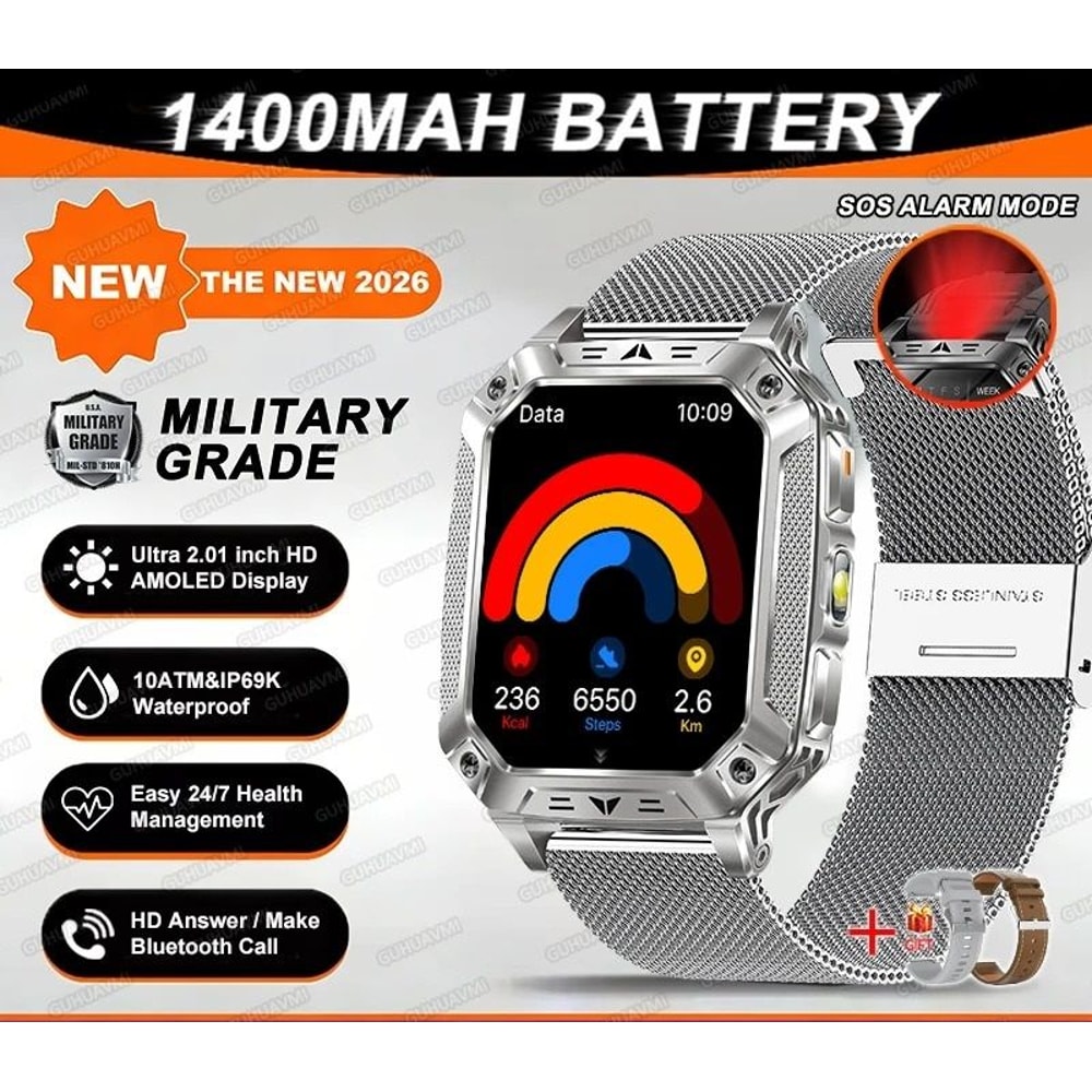 TANK Ultra Military Smart Watch 1400mAh Battery 201 AMOLED 10ATM Waterproof GPS Tactical SmartWa 18