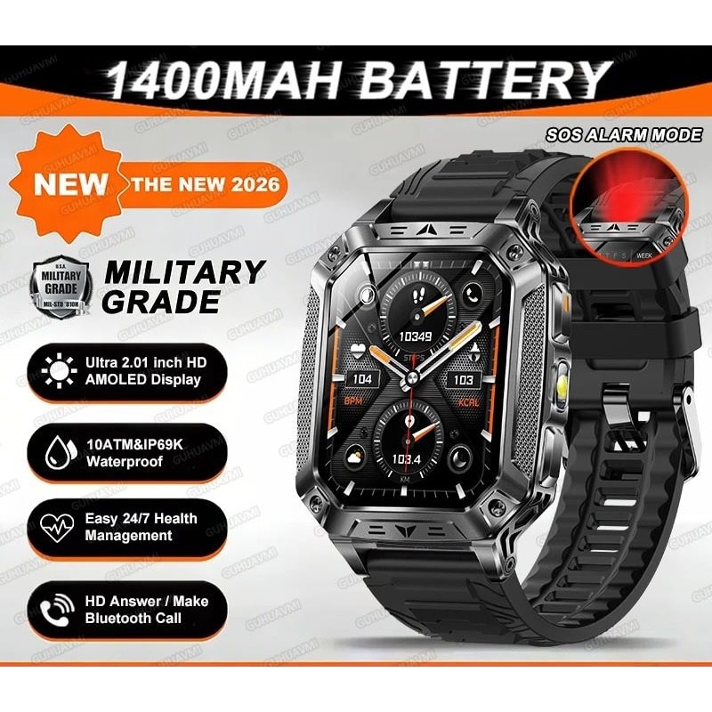 TANK Ultra Military Smart Watch 1400mAh Battery 201 AMOLED 10ATM Waterproof GPS Tactical SmartWa 7