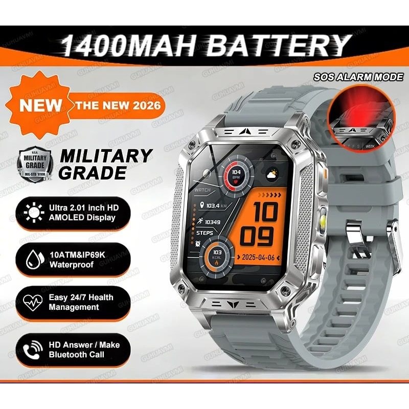 TANK Ultra Military Smart Watch 1400mAh Battery 201 AMOLED 10ATM Waterproof GPS Tactical SmartWa 8