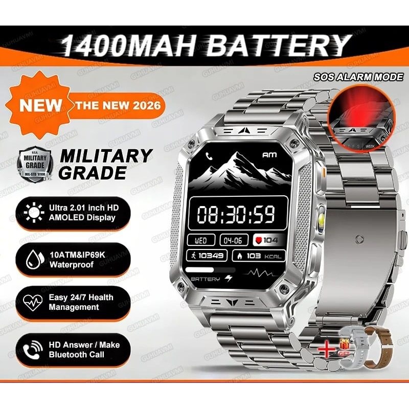 TANK Ultra Military Smart Watch 1400mAh Battery 201 AMOLED 10ATM Waterproof GPS Tactical SmartWa 20