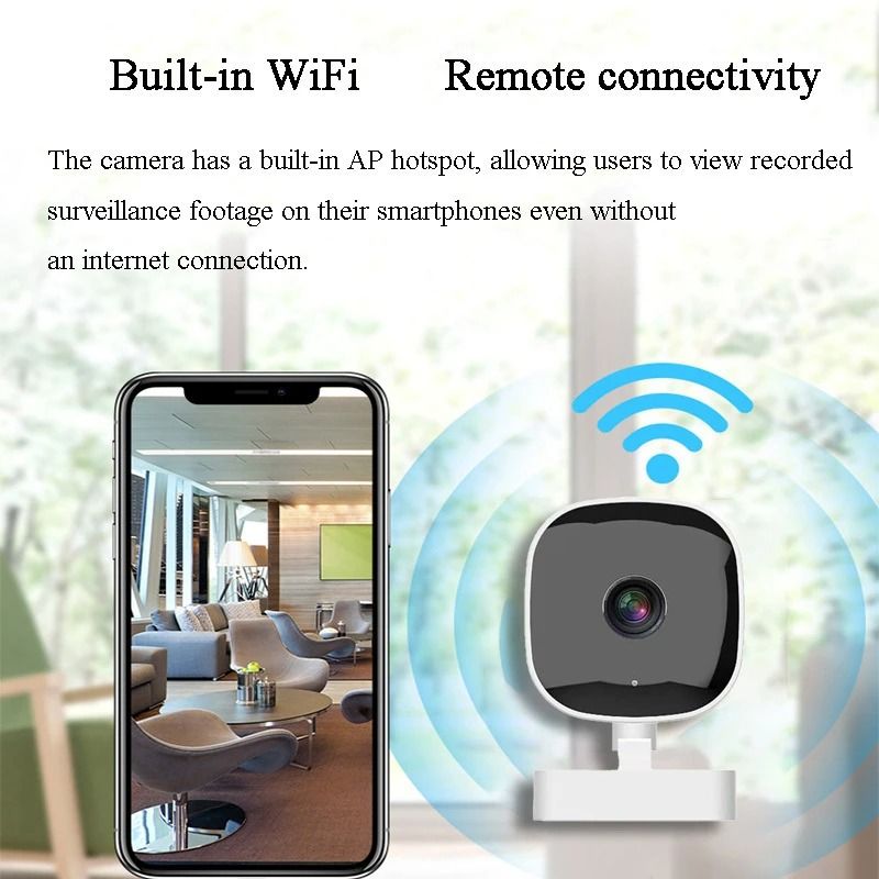 HD 4K Mini Security Camera Full Color Night Vision WiFi Remote Monitoring IP65 Waterproof AI Sur 5