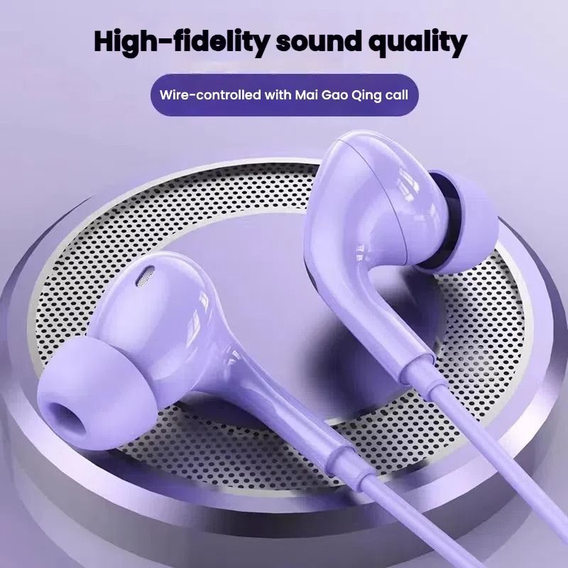 HiFi TypeC Wired Sports Headphones Digital DAC Chip 12M Reinforced Cable Universal HD Audio Earb 3