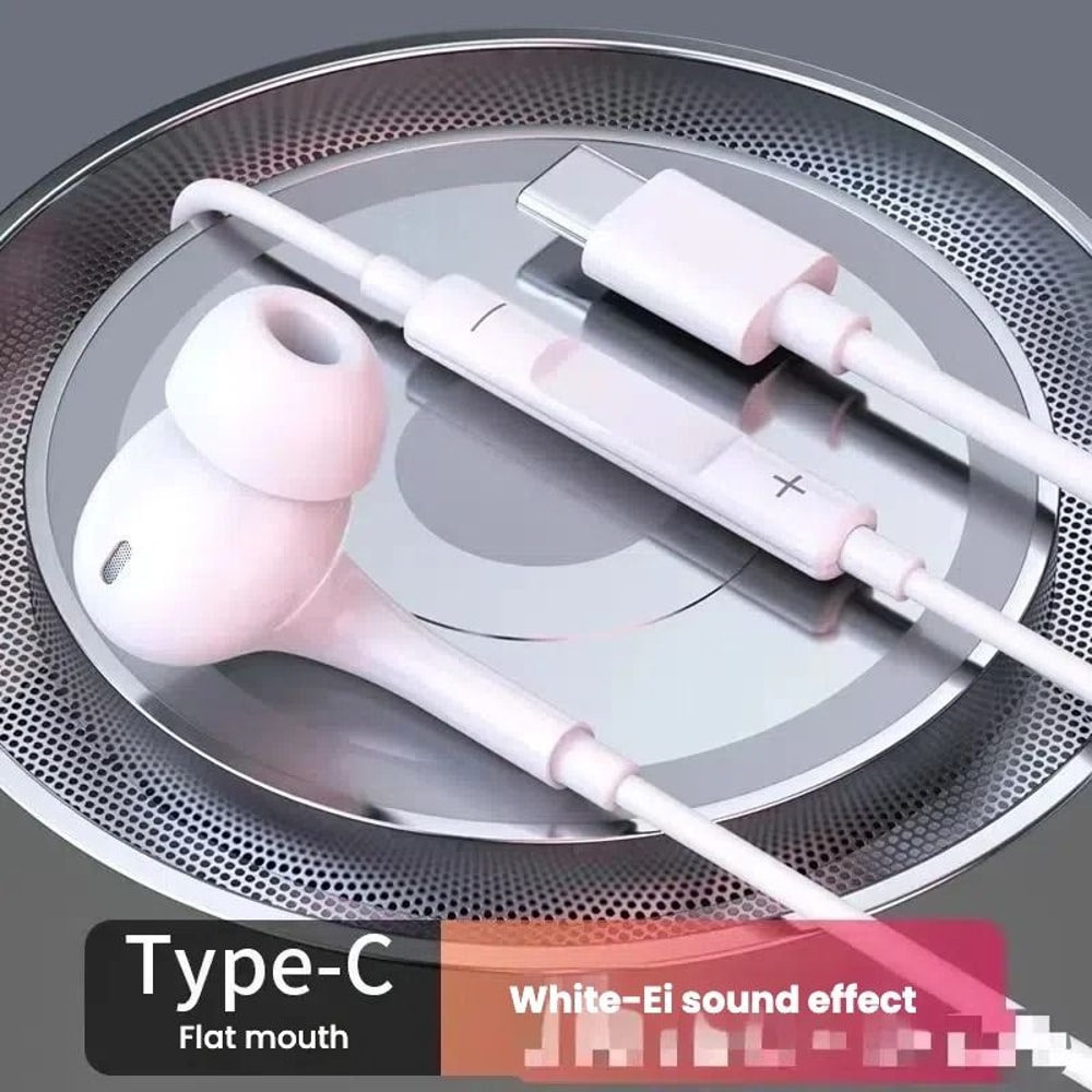 HiFi TypeC Wired Sports Headphones Digital DAC Chip 12M Reinforced Cable Universal HD Audio Earb 7