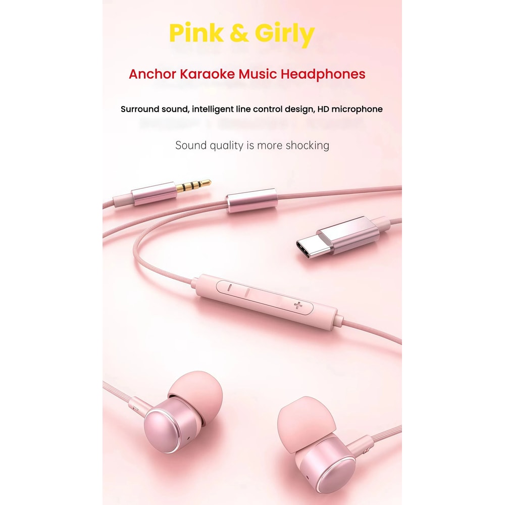 HiFi TypeC Digital Audio Earbuds Reinforced Cable Universal DAC Chip ProGrade Wired Headphones 3