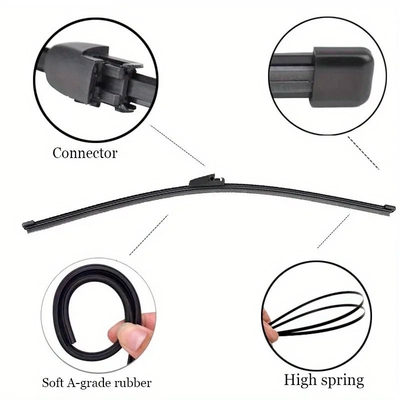 Rear Windshield Wiper Blade HighPerformance Natural Rubber Precision Fit For Golf Tiguan Skoda 3