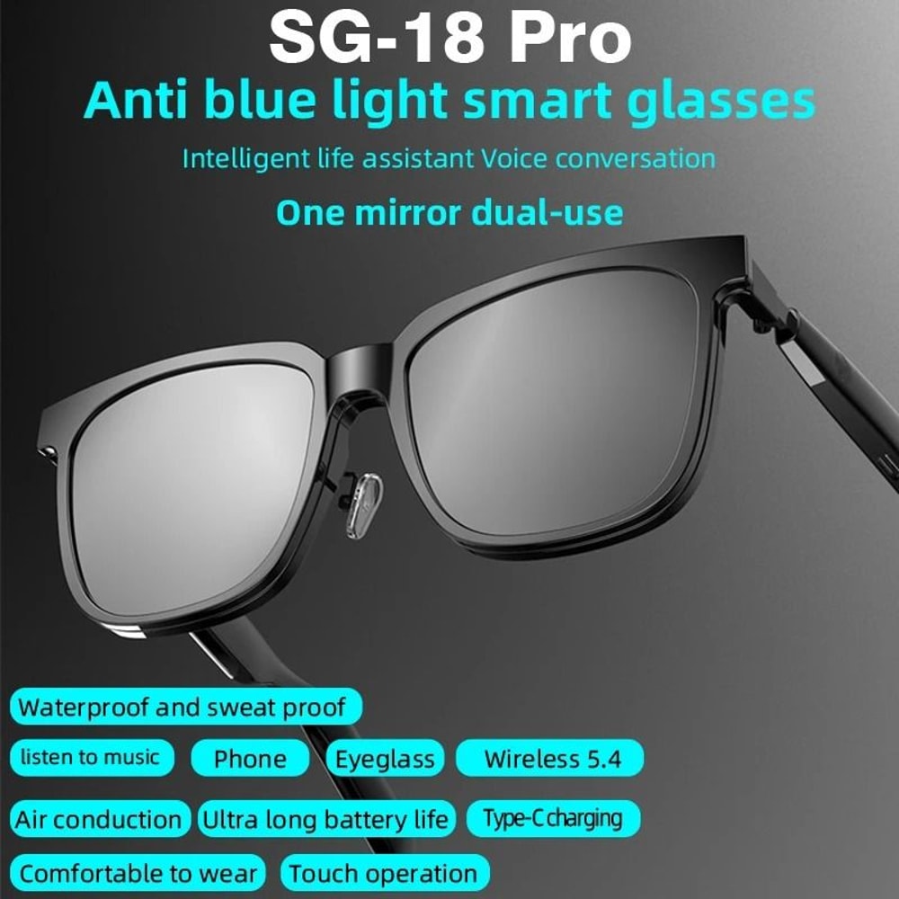SG18 Pro 2in1 Smart Glasses Magnetic Polarized Lenses TWS Audio HiFi Wireless Stereo Eyewear 3