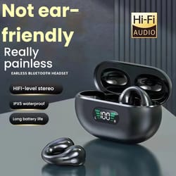tws s22 x22 ear-clip wireless headphones – open-ear hifi stereo & anc noise reduction – sports earbuds with led display