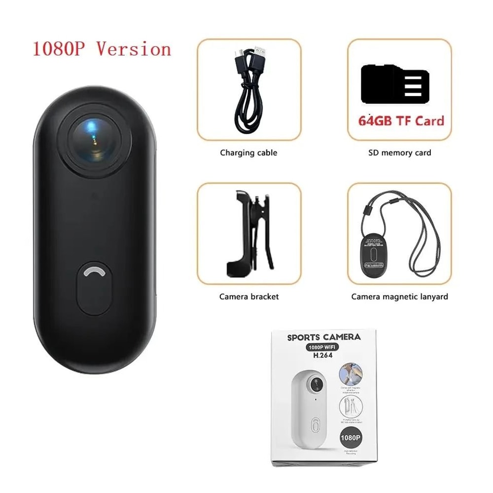 4K Thumb Action Camera UltraCompact HD Sports Cam Digital Image Stabilization Pro AutoExposure 10