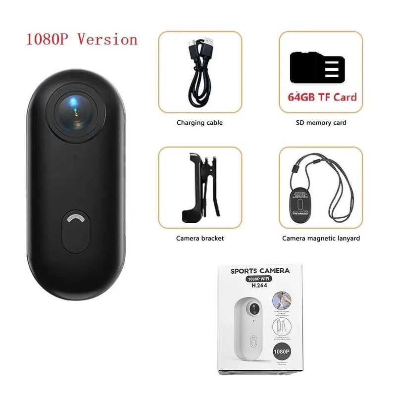 4K Thumb Action Camera UltraCompact HD Sports Cam Digital Image Stabilization Pro AutoExposure 10