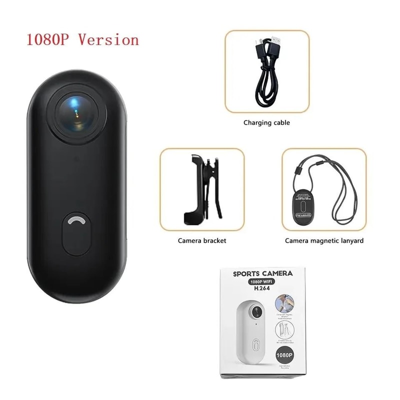 4K Thumb Action Camera UltraCompact HD Sports Cam Digital Image Stabilization Pro AutoExposure 6