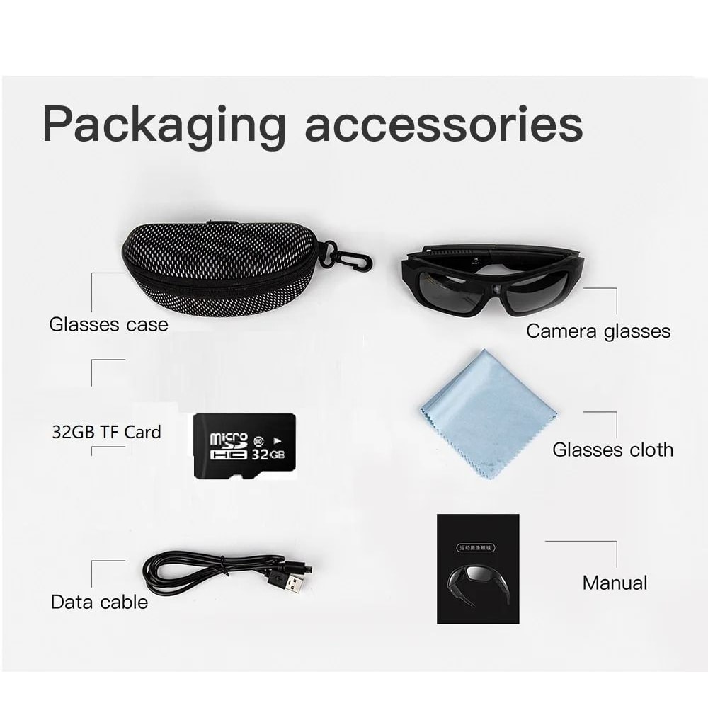 4K HD Smart Camera Glasses UltraHigh Definition Video Recording HandsFree POV Camcorder For Cycli 9