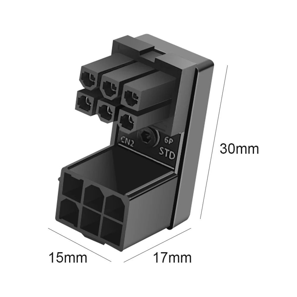 ATX GPU 180Degree Power Adapter Angled Steering Connector For Desktop Video Cards Cable Managemen 7