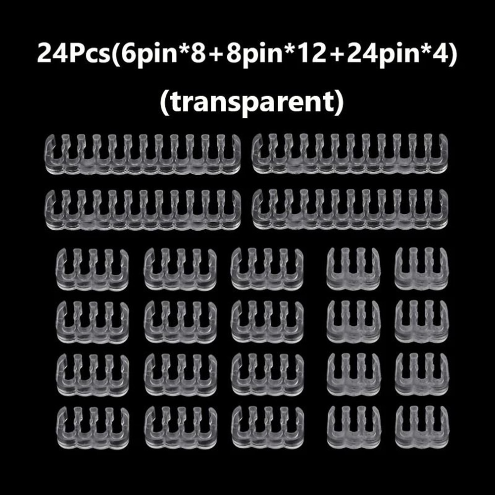 24Piece PC Cable Comb Set Premium Wire Management Clamps Motherboard GPU Power Cable Organizer 9